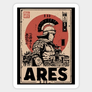 Ares God of War Ukiyo-e Poster Sticker